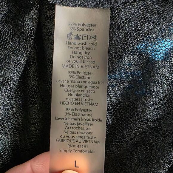 LuLaRoe Black Lace Long Cardigan Kimono Duster Size L - Picture 8 of 9